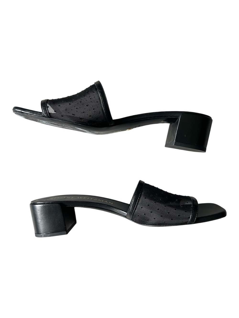 Stuart Weitzman Cayman 35 Block Heel Slide Sandals Black $425. Excellent Size 11 - Picture 4 of 9